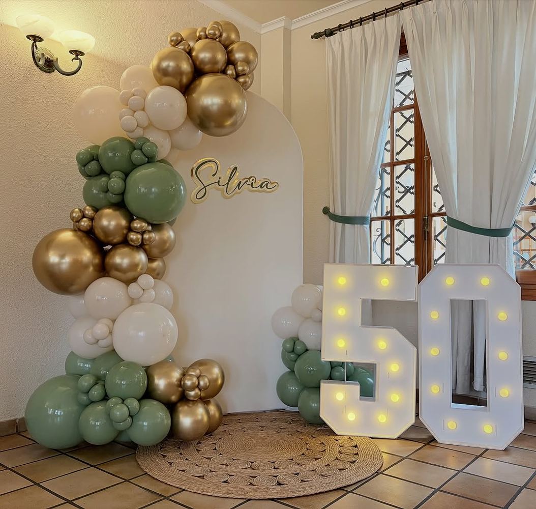 Cumpleaños 50 · verde y dorado